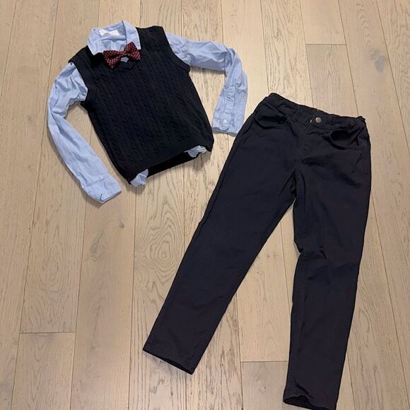 3 PIECE SWEATER VEST/SHIRT SET & RELAXED FIT TWILL PANTS - Picture 9 of 12
